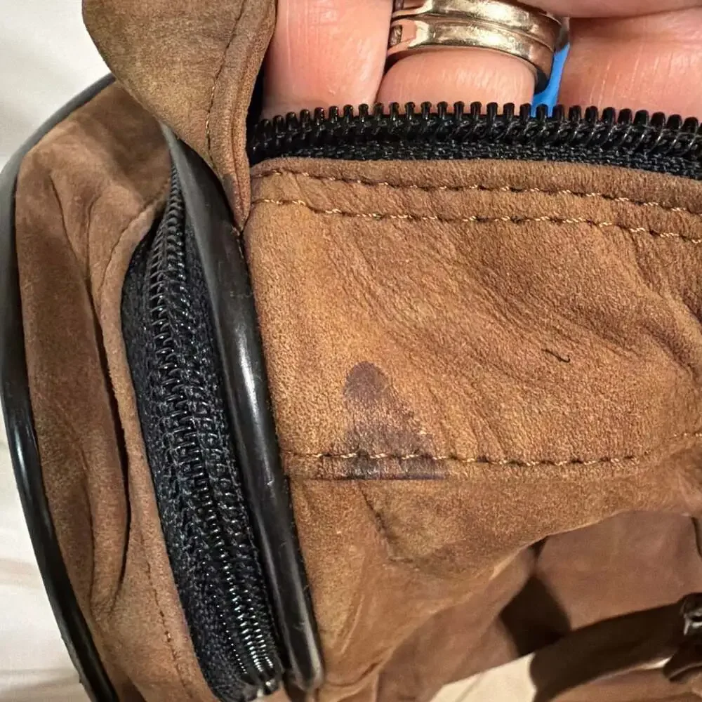 Vintage Spalding  Brown Leather Duffle Bag Weekender Travel Carry On Luggage